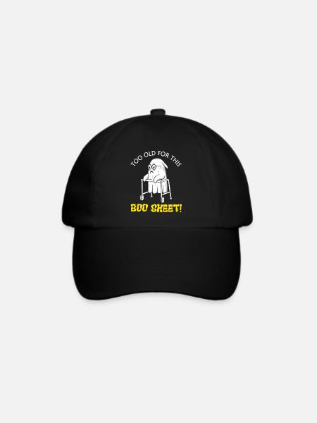 Zu alt für diesen Boo Sheet Halloween-Geist - Baseballkappe - Schwarz/Schwarz