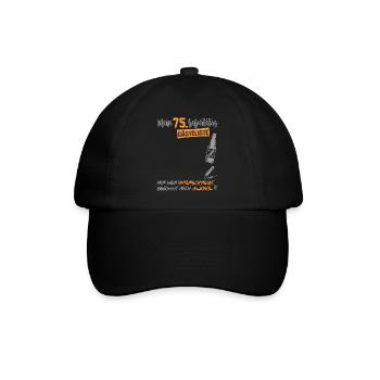 Gästeliste Gästebuch 75 Jahre Alter Birthday - Baseballkappe - Schwarz/Schwarz - Vorne