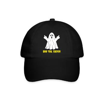Lustig, buh! Halloween-Geist - Baseballkappe - Schwarz/Schwarz - Vorne