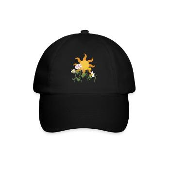 Natur · Sonne · Naturfreunde · Blumen - Baseballkappe - Schwarz/Schwarz - Vorne