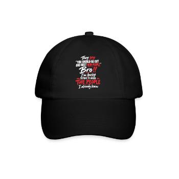 Menschen meiden Ironischer Spruch - Baseballkappe - Schwarz/Schwarz - Vorne