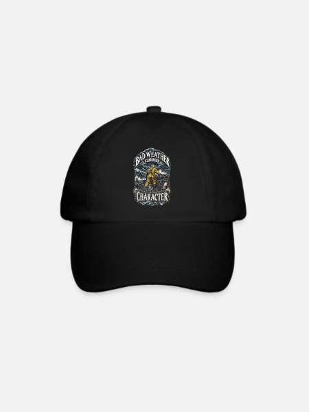 Hummerfänger Bad Weather Builds Character - Baseballkappe - Schwarz/Schwarz