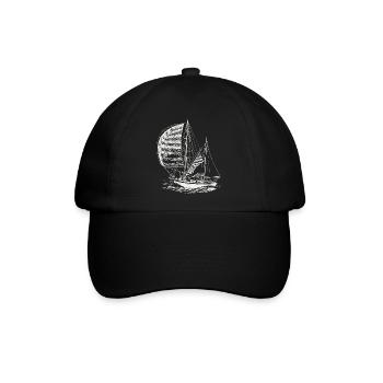 Segelboot Segeln Segler Meer Nautik Vintage Motiv - Baseballkappe - Schwarz/Schwarz - Vorne