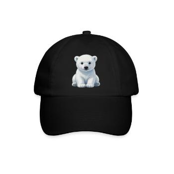 Niedliches Eisbär Baby Geschenkidee für Kinder  - Baseballkappe - Schwarz/Schwarz - Vorne