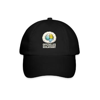 Papageienkuschel Schlafshirt - Baseballkappe - Schwarz/Schwarz - Vorne