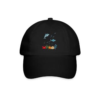 Delfin Unterwasser Kinder Hai - Baseballkappe - Schwarz/Schwarz - Vorne