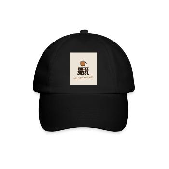Kaffee - Baseballkappe - Schwarz/Schwarz - Vorne