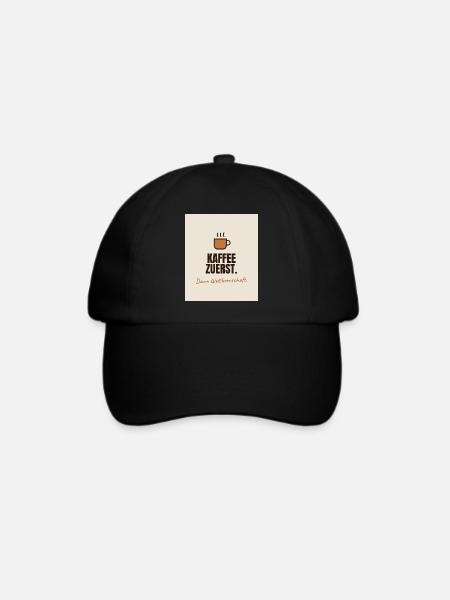 Kaffee - Baseballkappe - Schwarz/Schwarz
