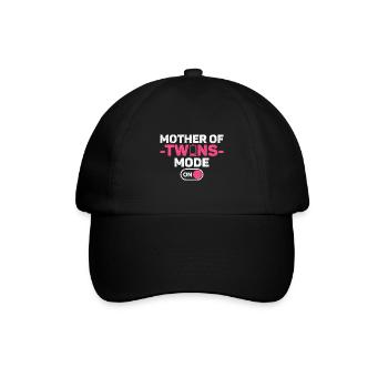 Mutter von Zwillingen Mode On Design für eine - Baseballkappe - Schwarz/Schwarz - Vorne