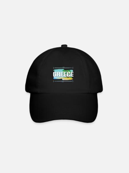 Greece - Baseballkappe - Schwarz/Schwarz