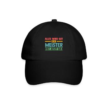 Meister Prüfung Meister Prüfung Geschenk - Baseballkappe - Schwarz/Schwarz - Vorne