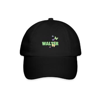 Geschenk für Walter - Baseballkappe - Schwarz/Schwarz - Vorne
