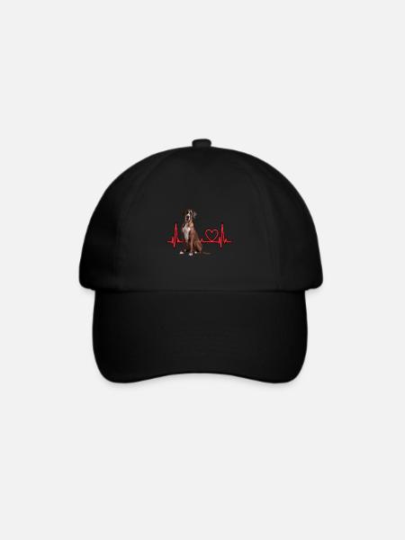Herzschlag-Geschenk für Hunde - Baseballkappe - Schwarz/Schwarz