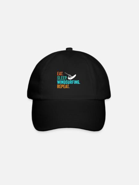 Windsurfen Surfen Surfer Geschenk - Baseballkappe - Schwarz/Schwarz