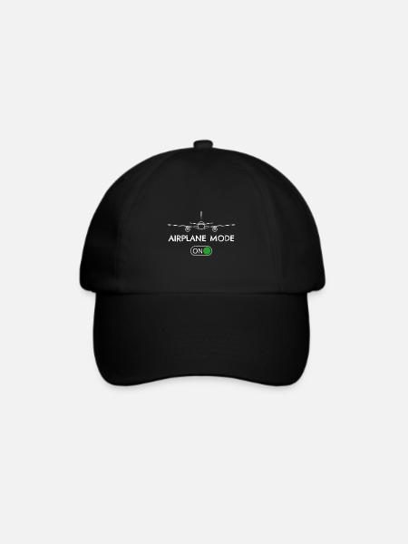 Flugzeug Pilot Fliegen Flugmodus An I Geschenk - Baseballkappe - Schwarz/Schwarz