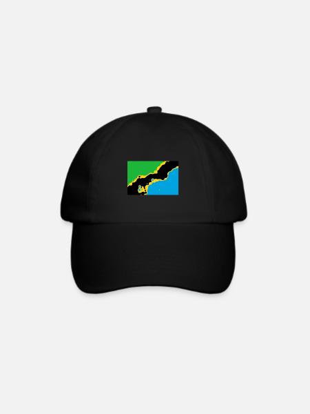 Tansania - Baseballkappe - Schwarz/Schwarz