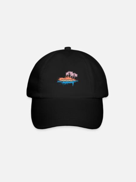 Geschenk für Honduras - Baseballkappe - Schwarz/Schwarz