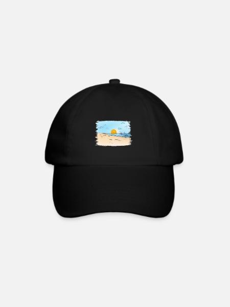 Sonnenaufgang am Strand - Baseballkappe - Schwarz/Schwarz