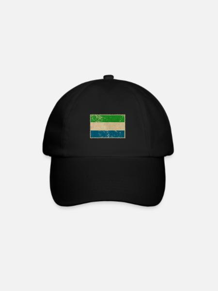 Sierra Leone - Baseballkappe - Schwarz/Schwarz
