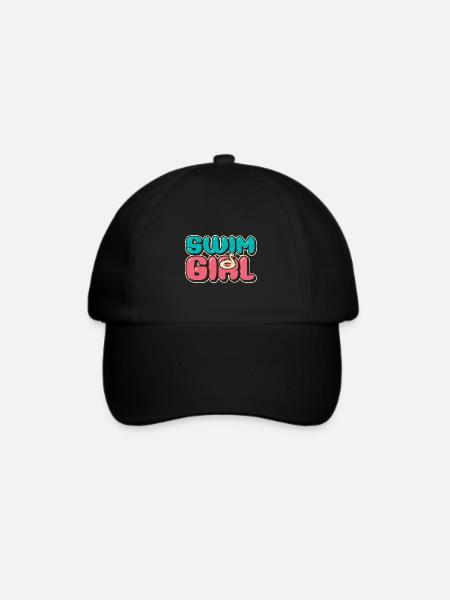 Schwimmen Mädchen - Baseballkappe - Schwarz/Schwarz
