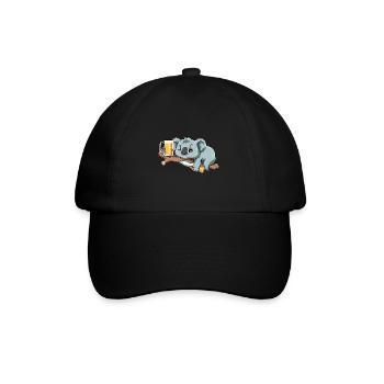 Lustiger Koala trinkt Bier - Baseballkappe - Schwarz/Schwarz - Vorne