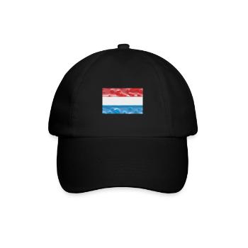 Land für Luxemburg Luxemburg Flagge - Baseballkappe - Schwarz/Schwarz - Vorne
