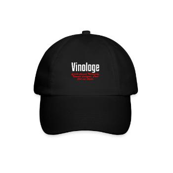 Vino-Loge Perfekt Für Weinliebhaber Und Wein-Trink - Baseballkappe - Schwarz/Schwarz - Vorne