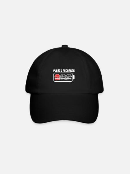 Burger Bitte aufladen - Baseballkappe - Schwarz/Schwarz