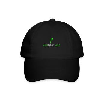 vegetarischer Held - Baseballkappe - Schwarz/Schwarz - Vorne