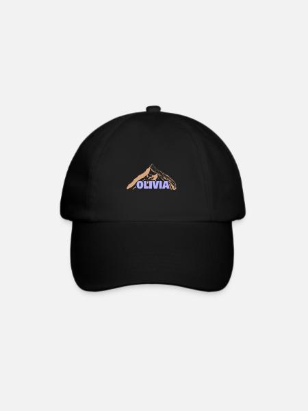 Geschenk für Olivia - Baseballkappe - Schwarz/Schwarz
