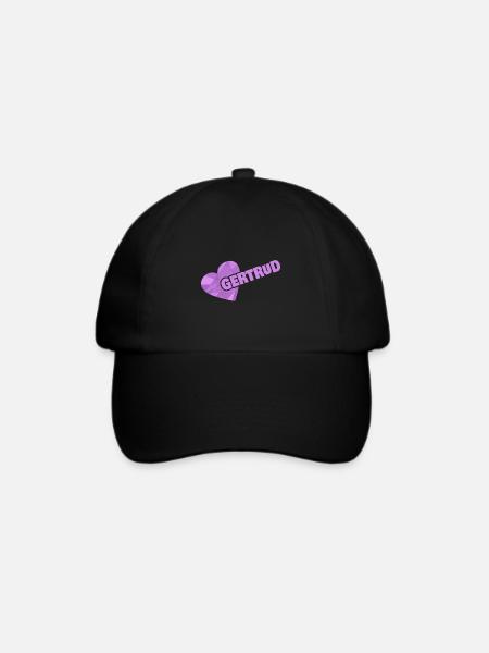 Geschenk für Gertrud - Baseballkappe - Schwarz/Schwarz