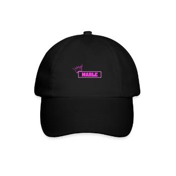 Geschenk für Marle - Baseballkappe - Schwarz/Schwarz - Vorne