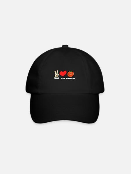Lustiges Tomaten-Outfit - Baseballkappe - Schwarz/Schwarz