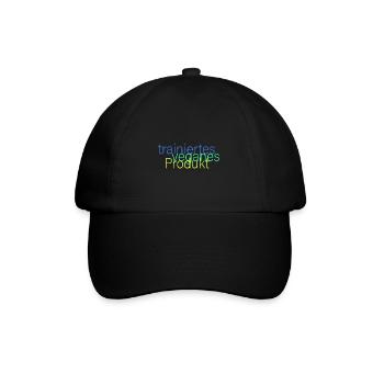 trainiertes veganes Produkt - Baseballkappe - Schwarz/Schwarz - Vorne