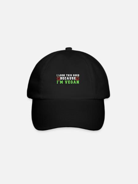 Vegan Fleischlos Tierlieb & Veganer - Baseballkappe - Schwarz/Schwarz