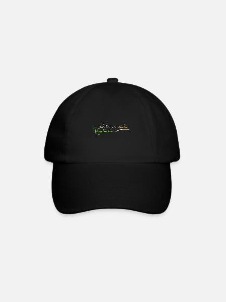 Ich bin ein starker Vegetarier - Baseballkappe - Schwarz/Schwarz