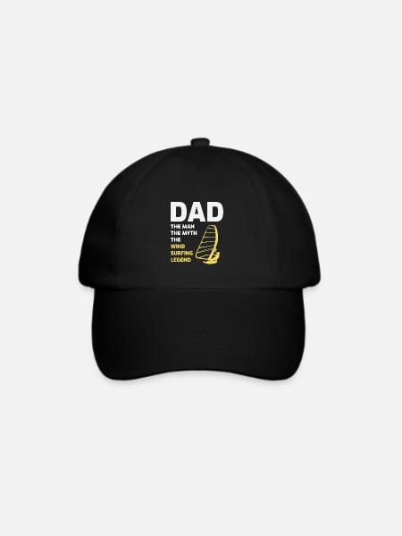 Windsurfer Dad Windsurfing Vatertagsgeschenk - Baseballkappe - Schwarz/Schwarz