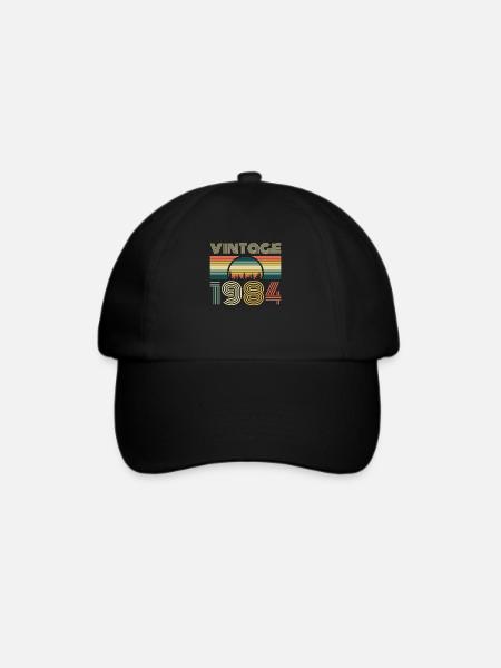 36. Geburtstag Vintage 1984 Retro Vintage Geschenk - Baseballkappe - Schwarz/Schwarz