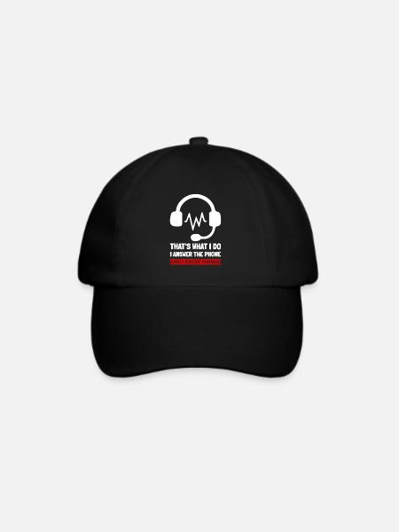 Kundendienstmitarbeiter Call Center-Agent - Baseballkappe - Schwarz/Schwarz