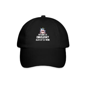Einhorn, Lustiger Einhörner Spruch - Baseballkappe - Schwarz/Schwarz - Vorne