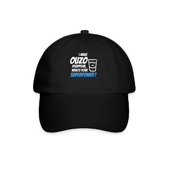 Ich Lasse Ouzo Verschwinden - Baseballkappe - Schwarz/Schwarz - Vorne