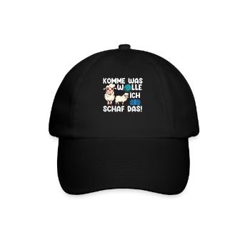 Schaf, Hirte, Schafhirte, Schafzucht - Baseballkappe - Schwarz/Schwarz - Vorne