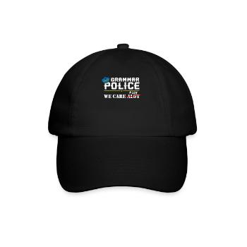 Grammatikpolizei - Englischlehrer - Baseballkappe - Schwarz/Schwarz - Vorne