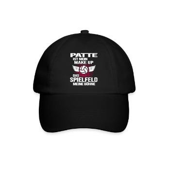Handball Handballgirl Patte Handballspielerin - Baseballkappe - Schwarz/Schwarz - Vorne