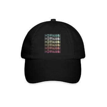 Hoffmann Retro Nachname Familie Geschenk - Baseballkappe - Schwarz/Schwarz - Vorne