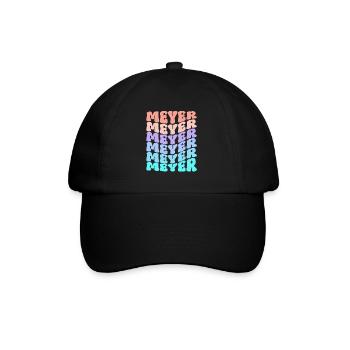 Meyer Retro Familie Nachname Geschenk - Baseballkappe - Schwarz/Schwarz - Vorne