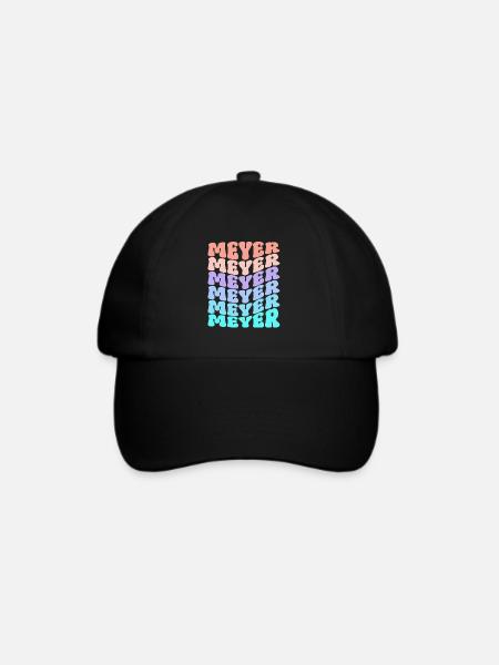 Meyer Retro Familie Nachname Geschenk - Baseballkappe - Schwarz/Schwarz