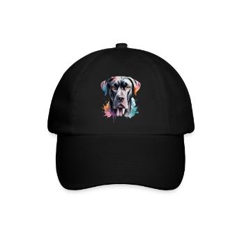 Deutsche Dogge Deutsche Dogge Hund Cool Groß - Baseballkappe - Schwarz/Schwarz - Vorne