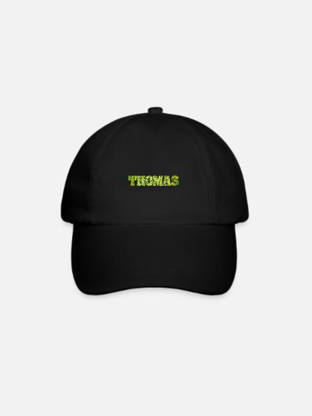 Geschenk für Thomas - Baseballkappe - Schwarz/Schwarz