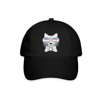 Katze Transsexuell LGBT Transgender - Baseballkappe - Schwarz/Schwarz - Vorne